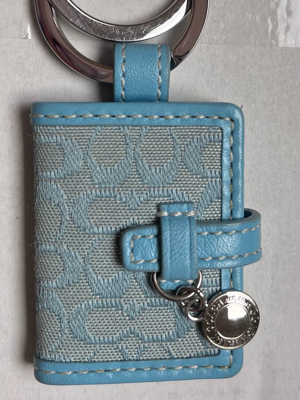 Vintage Y2K Coach Blue Signature Mini Photo Album Keychain / Bag Charm 🩵